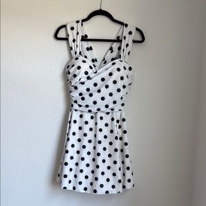 Black and White Asymmetrical Sweetheart One Piece